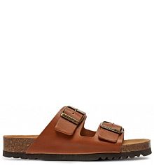 Klapki Scholl brązowe męskie 