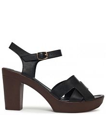 Sandały na słupku Lasocki czarne 