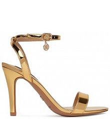 Sandały na szpilce Nine West złote 