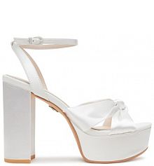 Sandały na słupku Buffalo białe 