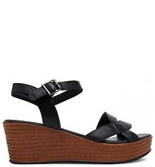 Sandały na koturnie Lasocki czarne 