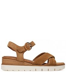 Sandały na koturnie Tamaris brązowe 