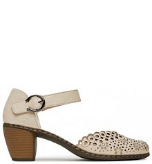 Półbuty na obcasie Rieker beżowe damskie 