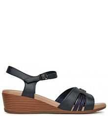 Sandały na koturnie Lasocki granatowe 