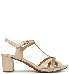 Sandały na słupku Caprice beżowe 