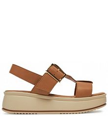 Sandały na koturnie Lasocki brązowe 