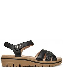 Sandały na koturnie Caprice czarne 