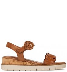 Sandały na koturnie Tamaris brązowe 