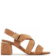 Sandały na słupku Sergio Bardi brązowe 