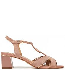 Sandały na słupku Lasocki różowe 