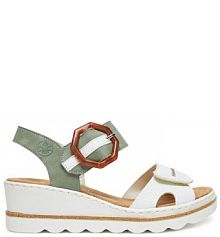 Sandały na koturnie Rieker białe 