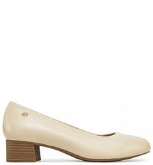 Półbuty na obcasie Tamaris écru damskie 