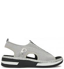 Sandały na koturnie Rieker szare 