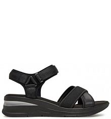 Sandały na koturnie Tamaris czarne 