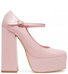 Półbuty na obcasie DeeZee różowe damskie 