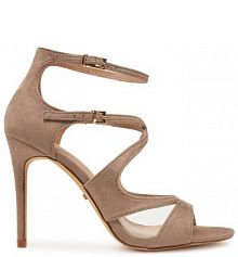 Sandały na szpilce DeeZee brązowe 