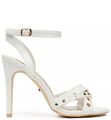 Sandały na szpilce DeeZee białe 