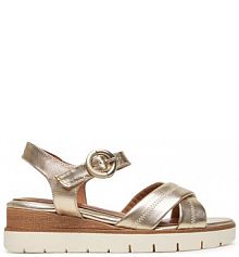 Sandały na koturnie Tamaris złote 