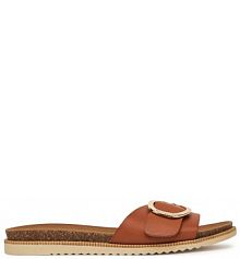 Klapki Mustang brązowe damskie 