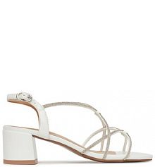 Sandały na słupku Clara Barson białe 