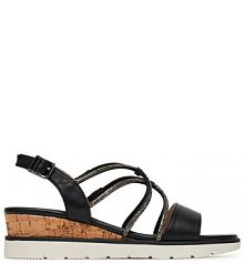 Sandały na koturnie Clara Barson czarne 