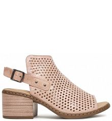 Sandały na słupku Rieker złote 