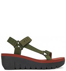 Sandały na koturnie Fly London zielone 