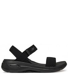 Sandały na koturnie Skechers czarne 