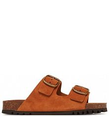 Klapki Scholl brązowe damskie 