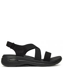 Sandały na koturnie Skechers czarne 