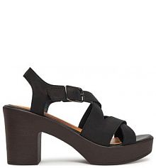 Sandały na słupku Lasocki czarne 