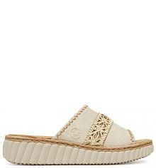 Klapki Rieker beżowe damskie 