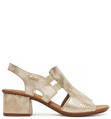 Sandały na słupku Rieker złote 