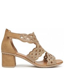 Sandały na słupku Rieker beżowe 