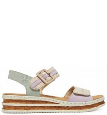 Sandały na koturnie Rieker beżowe 