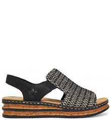 Sandały na koturnie Rieker czarne 