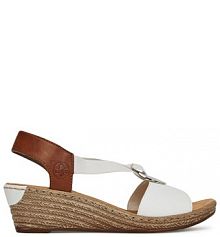 Sandały na koturnie Rieker białe 