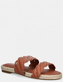 Klapki eleganckie Tommy Hilfiger  brązowe damskie FW0FW08503