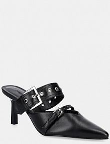 Klapki na szpilce HUGO  czarne 50536401.001