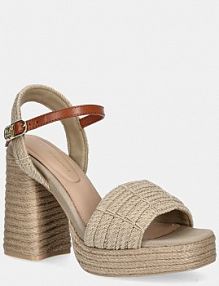 Sandały na słupku Tommy Hilfiger  beżowe FW0FW08425