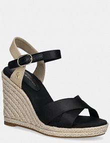 Sandały na obcasie Tommy Hilfiger  czarne FW0FW08602