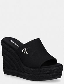 Klapki eleganckie Calvin Klein Jeans  czarne damskie YW0YW01699