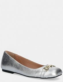 Baleriny Love Moschino  srebrne damskie JA11011G1MIF090B