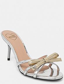 Klapki na szpilce Love Moschino  srebrne JA28036G1MJE190A