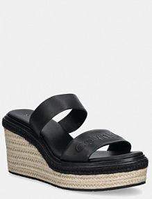 Klapki eleganckie Calvin Klein  czarne damskie HW0HW02375