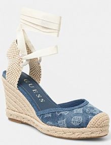 Sandały na koturnie Guess  niebieskie FLJCYR.DEN04.BLUE