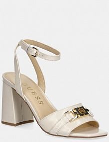 Sandały na słupku Guess  beżowe FLJGRT.LEA03.CREAM