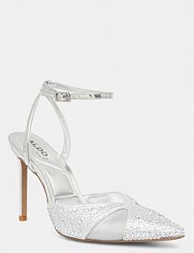 Sandały na szpilce ALDO  srebrne 13964891