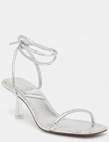 Sandały na obcasie ALDO  srebrne 13768232