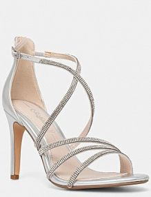 Sandały na szpilce Buffalo  srebrne 1291262.SLV